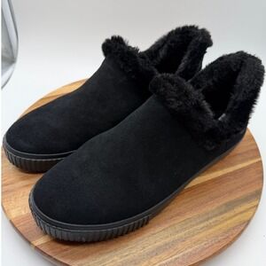 Timberland Women's Size 11 Skyla Bay Black Suede Faux Fur Lined Slip On Shoes